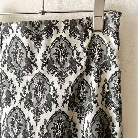 Damask Pattern Satin Long Skirt