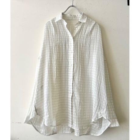 Plaid Pattern Sheer Big Silhouette Shirt