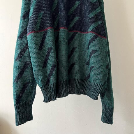 90's Euro Geometric Pattern Knit Sweater
