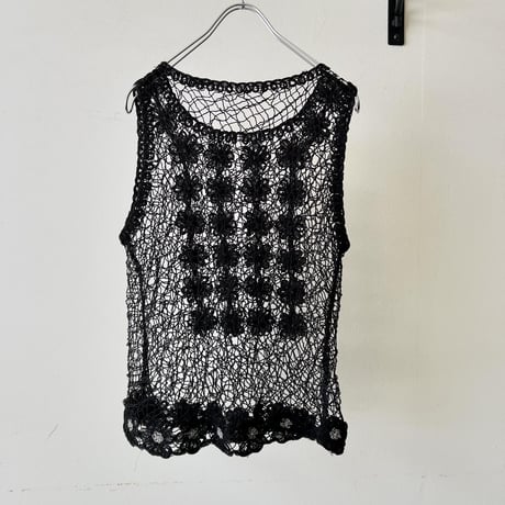 Vintage Flower Design Croche Vest