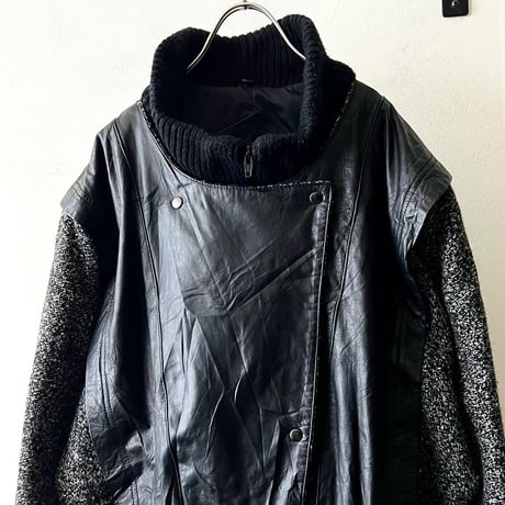 90's Leather & Wool Riders Design JKT