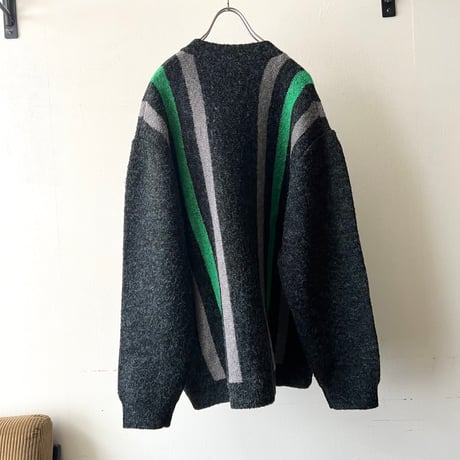 Old Stripe Design Knit Cardigan