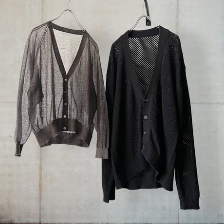 Cotton Mesh Knit Big Silhouette Cardigan