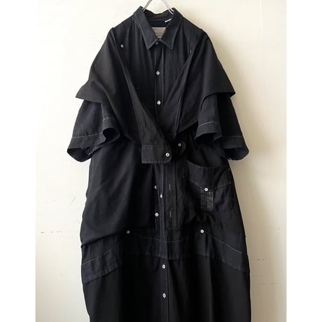 " Black Dyed & Remake " Maxi Shirt Dress