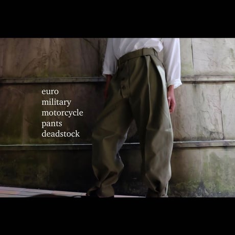 Black-Dyed Remake" Vintage Italian Army Motorcycle Pants "deadstock"