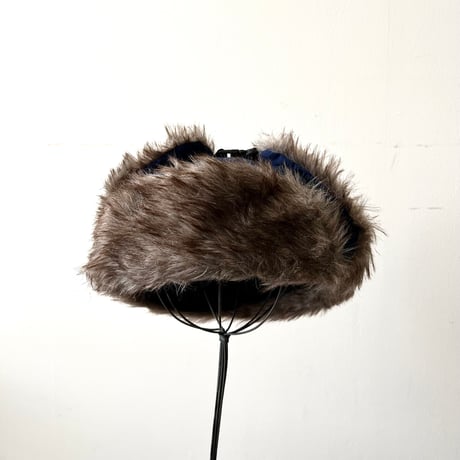 Nylon & Fake Fur Flight Cap (ネイビー)