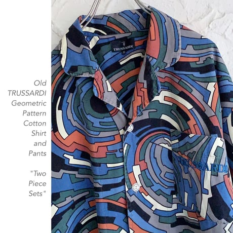 Old TRUSSARDI Geometric Patternシャツ