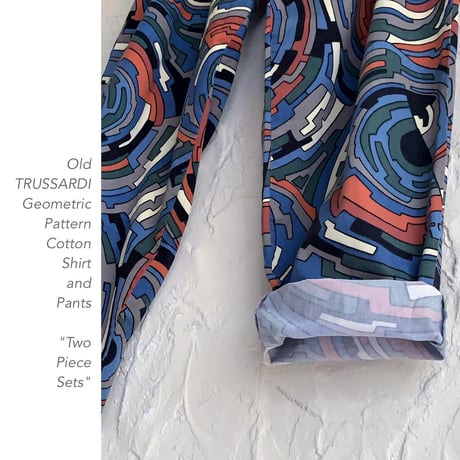 Old TRUSSARDI Geometric Patternイージーパンツ