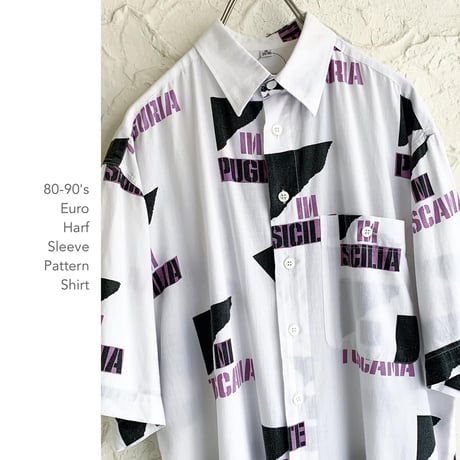 80-90's Euro Half Sleeve 総柄シャツ