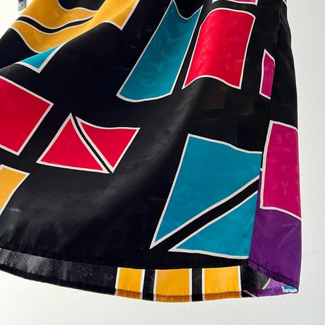 Vintage Colorful  Geometric Pattern Long Skirt