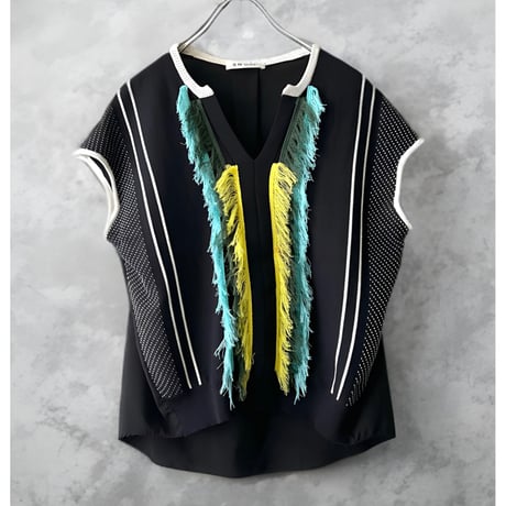 EN'DAY (jp) Fringe Design No-sleeve Summer Knit