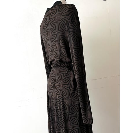 Vintage Geometric Pattern China Design Maxi Dress