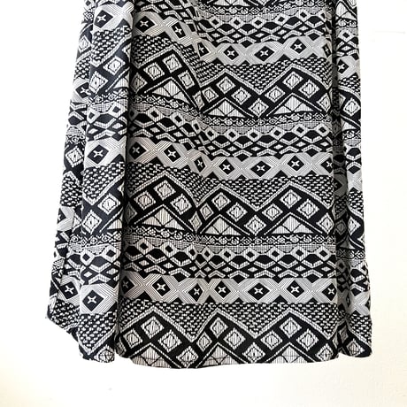 Vintage Geometric Pattern Camisole Maxi Dress