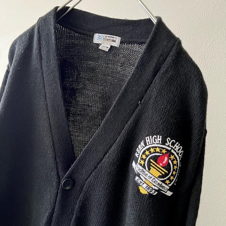US Vintage Embroidery Logo School Cardigan