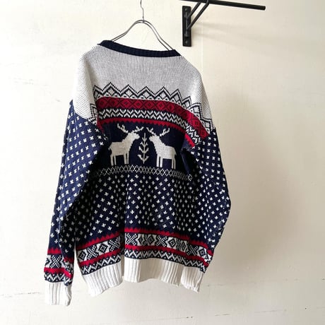 Old Nordic Pattern Knit Sweater(UK製)