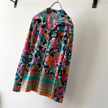 Vintage  Flower Patternブラウス