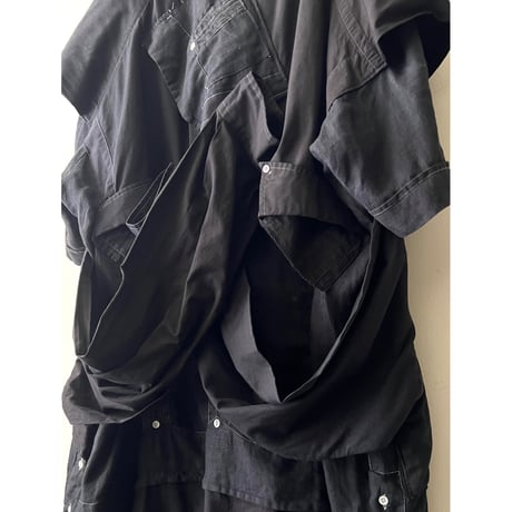 " Black Dyed & Remake " Maxi Shirt Dress