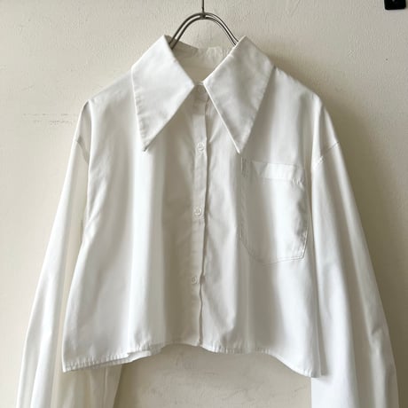 Big Collar Design Short White Blouse