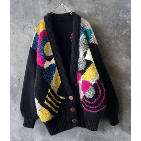 Vintage Art Pattern Knit Cardigan