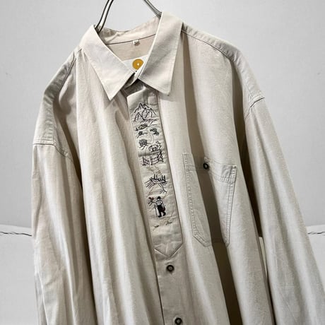 Euro Vintage Embroidery Design Shirt