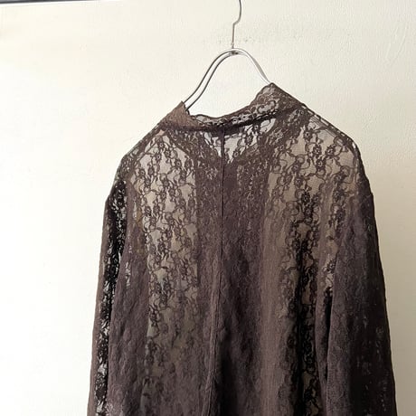 Euro Vintage Paisley Pattern Lace Design Sheer-top (made in Italy)