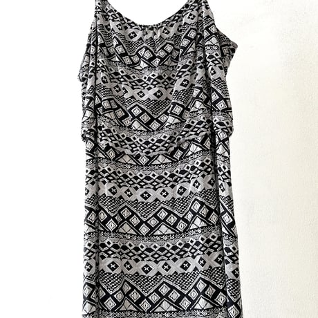 Vintage Geometric Pattern Camisole Maxi Dress