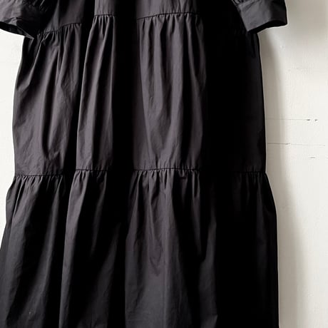 Black Color Tiered Long Dress