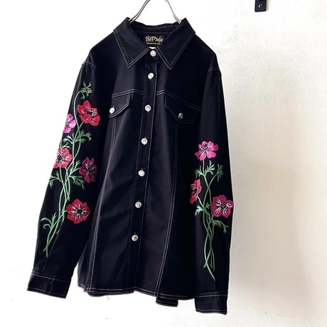 Old Bob Mackie Embroidery Design Denim Shirt