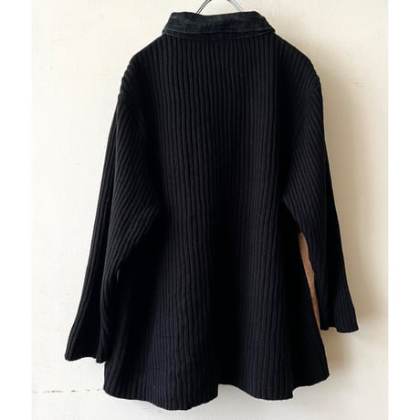 Vintage Suede Patchwork Design Combi-knit JKT