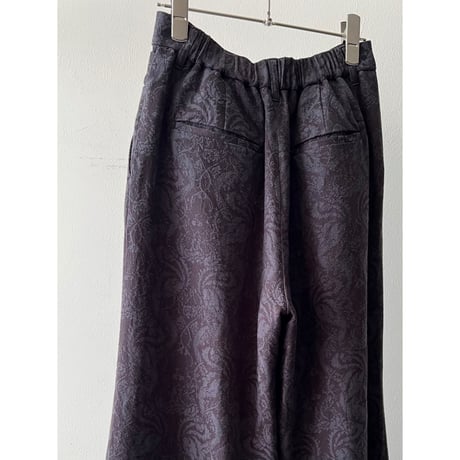 Classic Botanical Pattern Jacquard Flare Pants