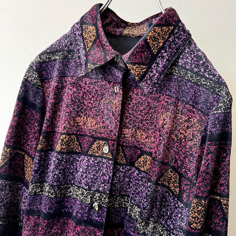 Vintage Geometric Pattern Velours Long Dress