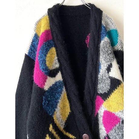 Vintage Art Pattern Knit Cardigan