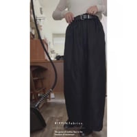 【ブラック】リネンツイルイージーパンツ