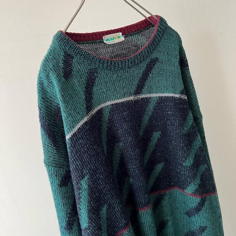 90's Euro Geometric Pattern Knit Sweater