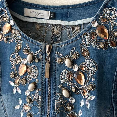 Vintage Decorative Short Denim JKT
