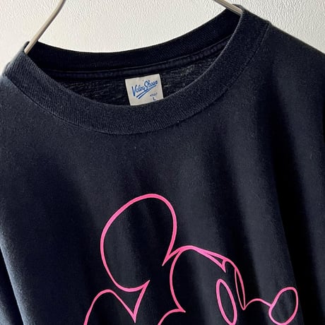 90's Velva Sheen Mickey Mouse Neon Color Print Tee (made in USA)