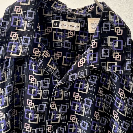 Vintage Geometric Pattern Silk Shirt