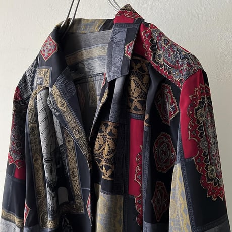 Vintage Scarf Pattern Shirt Blouse