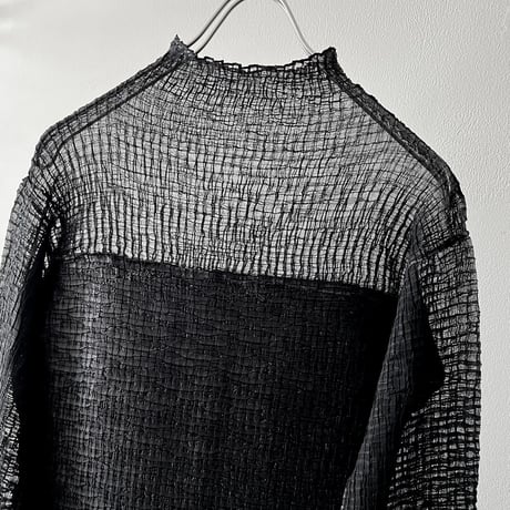 Vintage Mock Neck Sheer Blouse