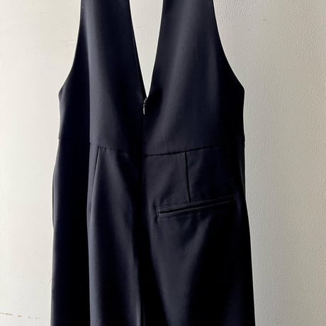 V-neck Design Black Color Salopette