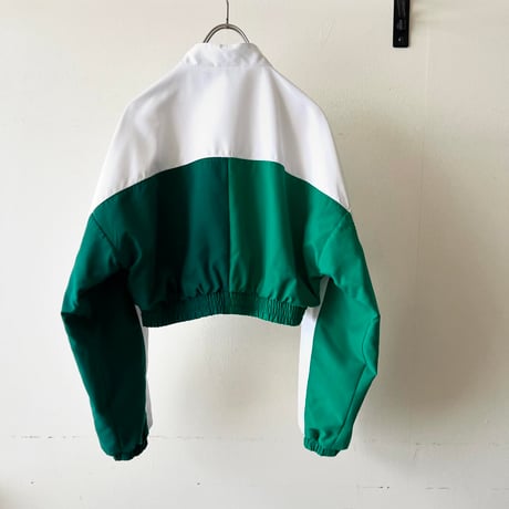 adidas originals Short Nylon Track Top (color : white/green)