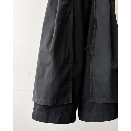 DENIM DUNGAREE Layered Remake Cotton Wide Pants