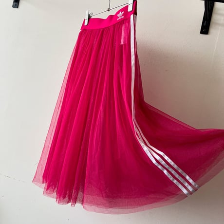adidas originals See-through Tulle Skirt (color : pink purple)