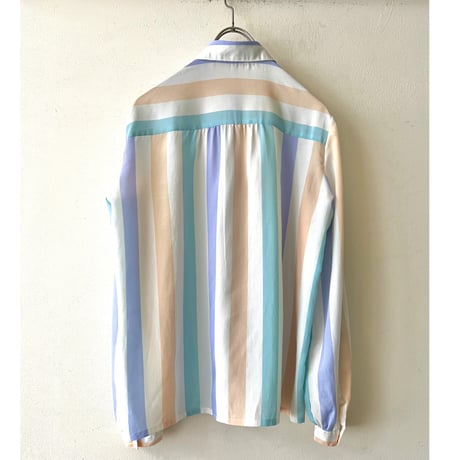 Euro Vintage Pastel Color Spripe Blouse (made in France)