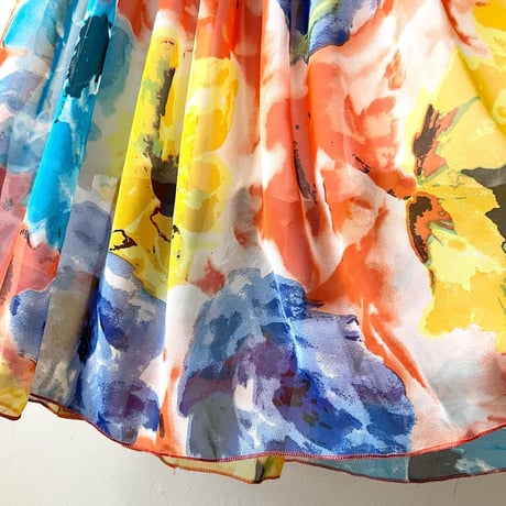 Vintage  Flower Art Pattern Camisole Long Dress