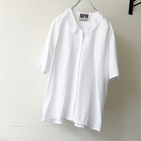 Euro Vintage Lace Collar Half Sleeveブラウス