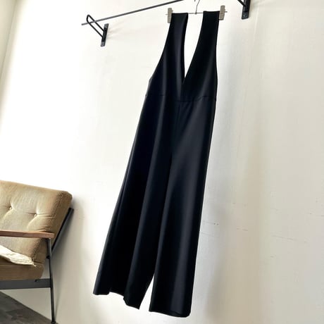 V-neck Design Black Color Salopette