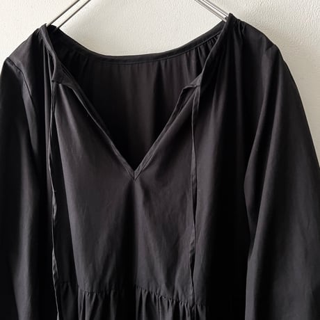 Black Color Tiered Long Dress