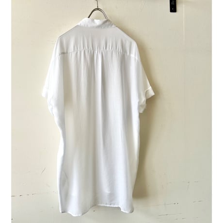 Front Tuck Short Sleeve Loose Silhouette Shirt Blouse