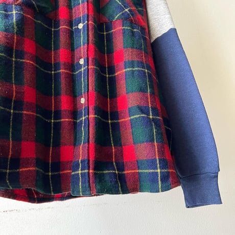 90's Levi's Check Pattern Sweat Sleeve Shirt